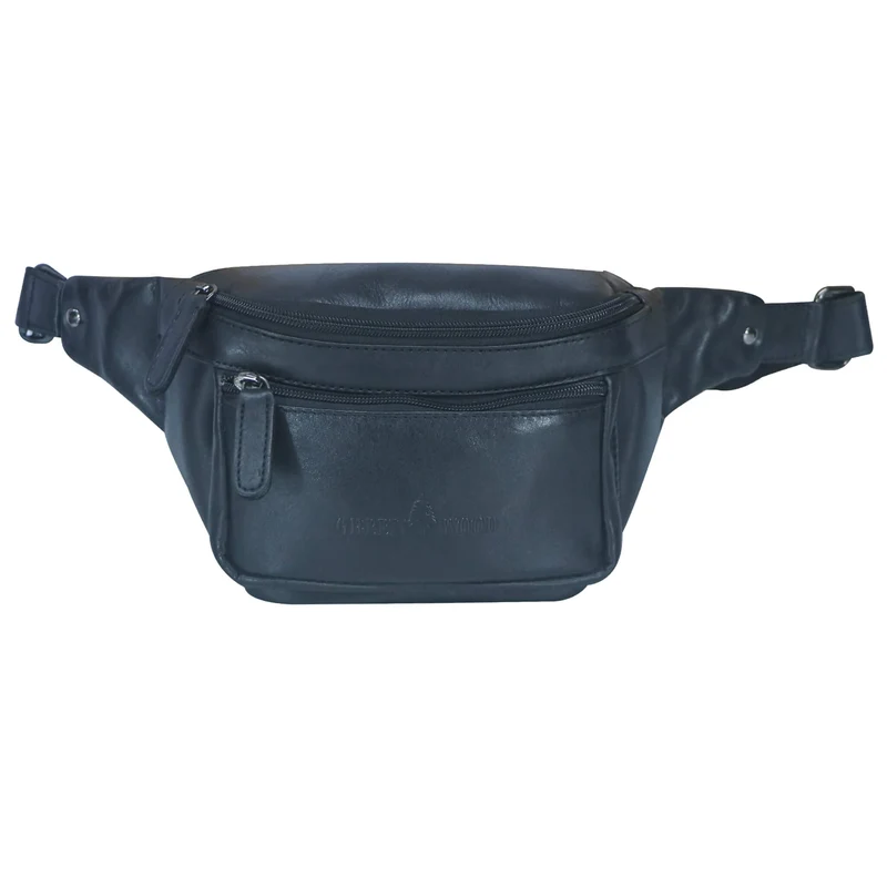 Xavi Brusttasche Damen Leder Hüfttasche Herren Gürteltasche Schwarz