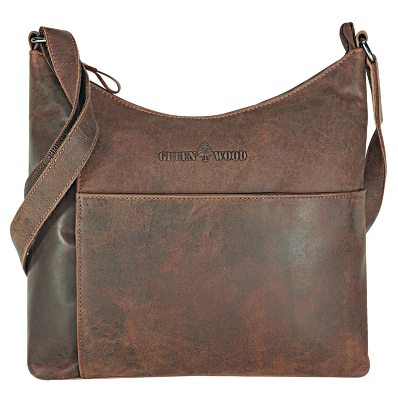 Lily Umhängetasche Damen Mittelgroß Leder Handtasche Schultertasche