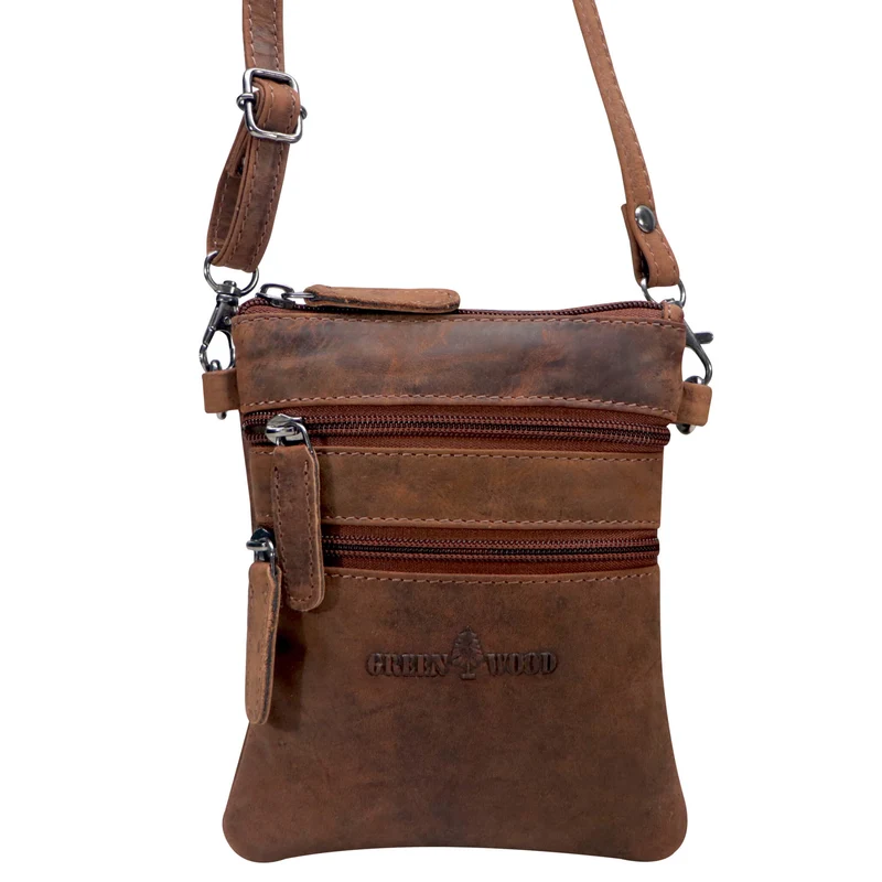 Ray Handytasche zum Umhängen Leder Damen Crossbody mit Gürtelschlaufe