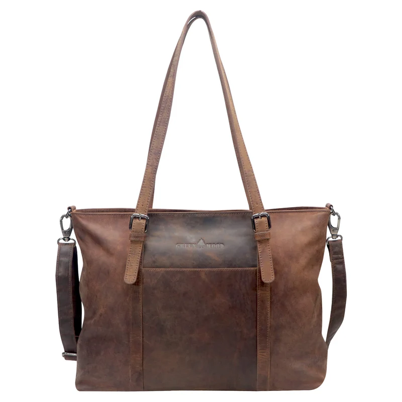 Silky Businesstasche Damen Groß Leder Shopper Handtasche zum Umhängen