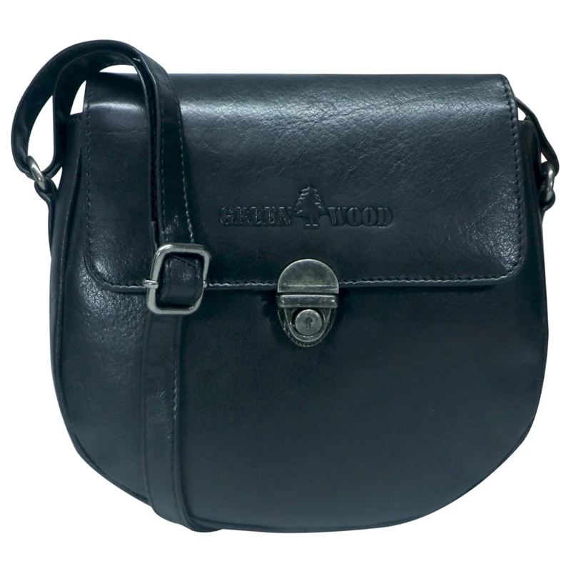 Frida Kleine Umhänge Handtasche Schwarz Leder Damentasche