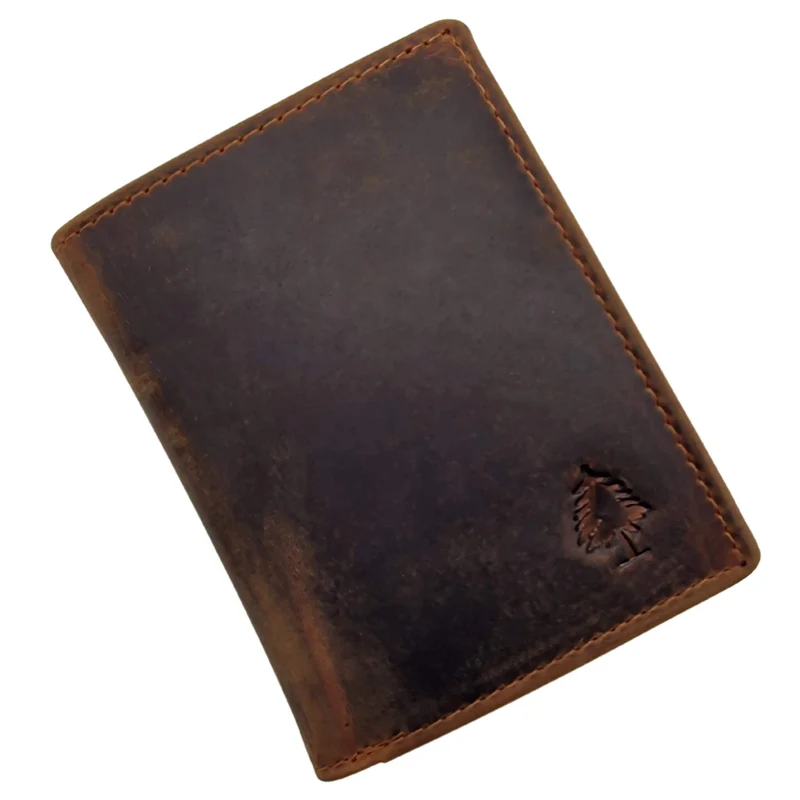Enzo Geldbörse Herren Hochformat RFID Kleine Brieftasche Leder