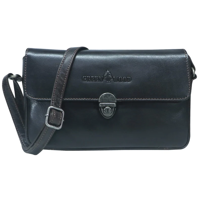 Birgit Damen Crossbody Tasche Kleine Ledertasche Braun