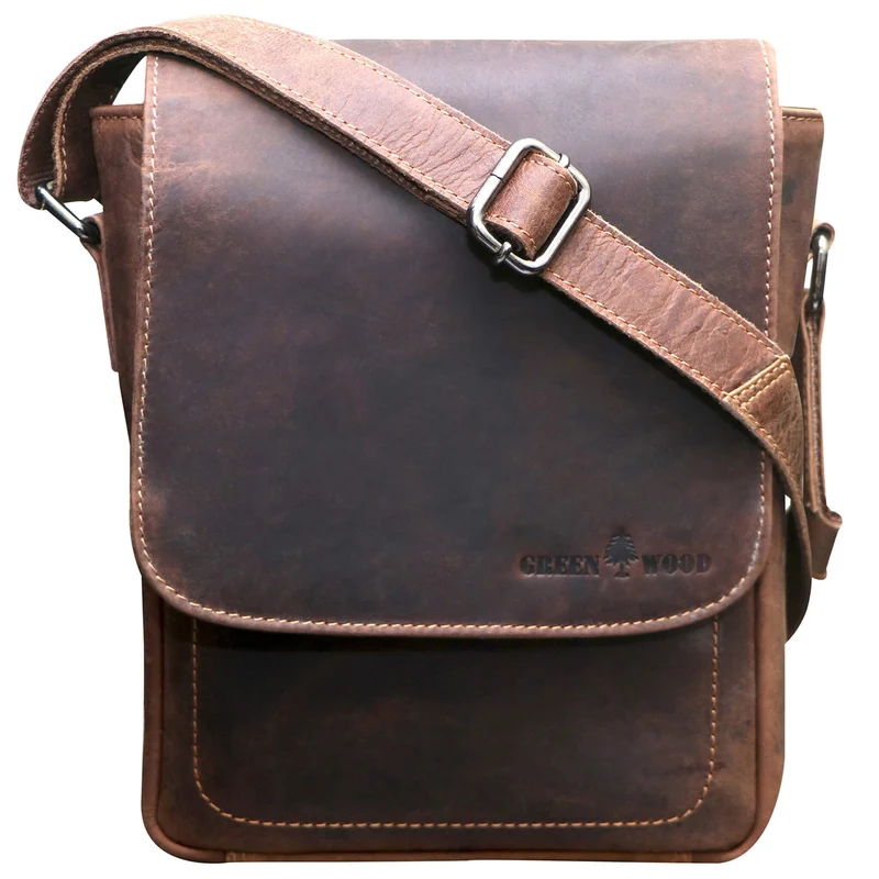 Fran Kleine Schultertasche Damen Umhängetasche Leder Herren Retro