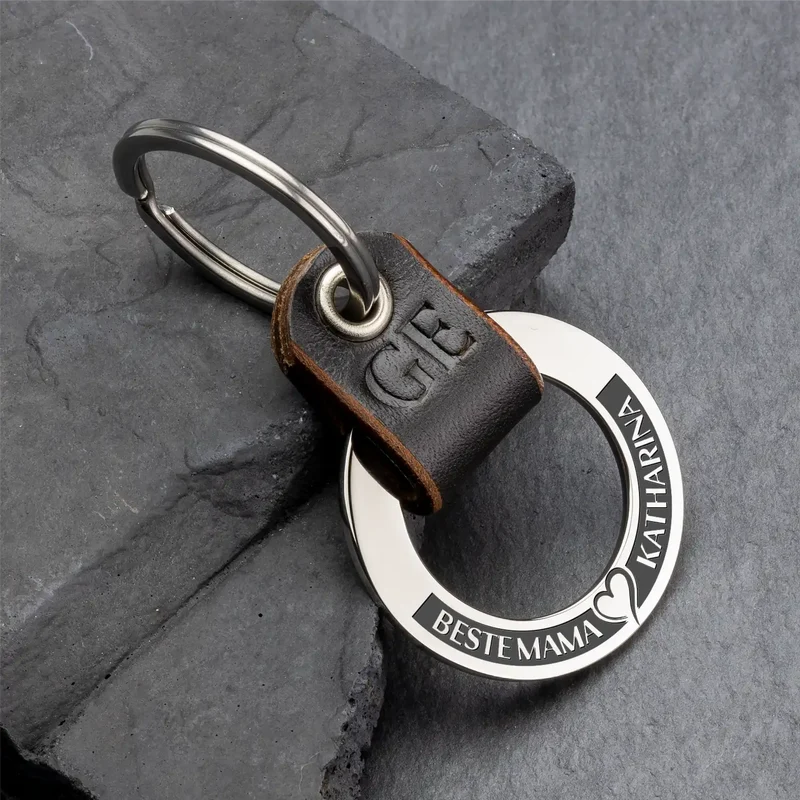 Personalisiertes geschenk mama papa - Schlüsselanhänger mit Wunschtext und Herz gravur
