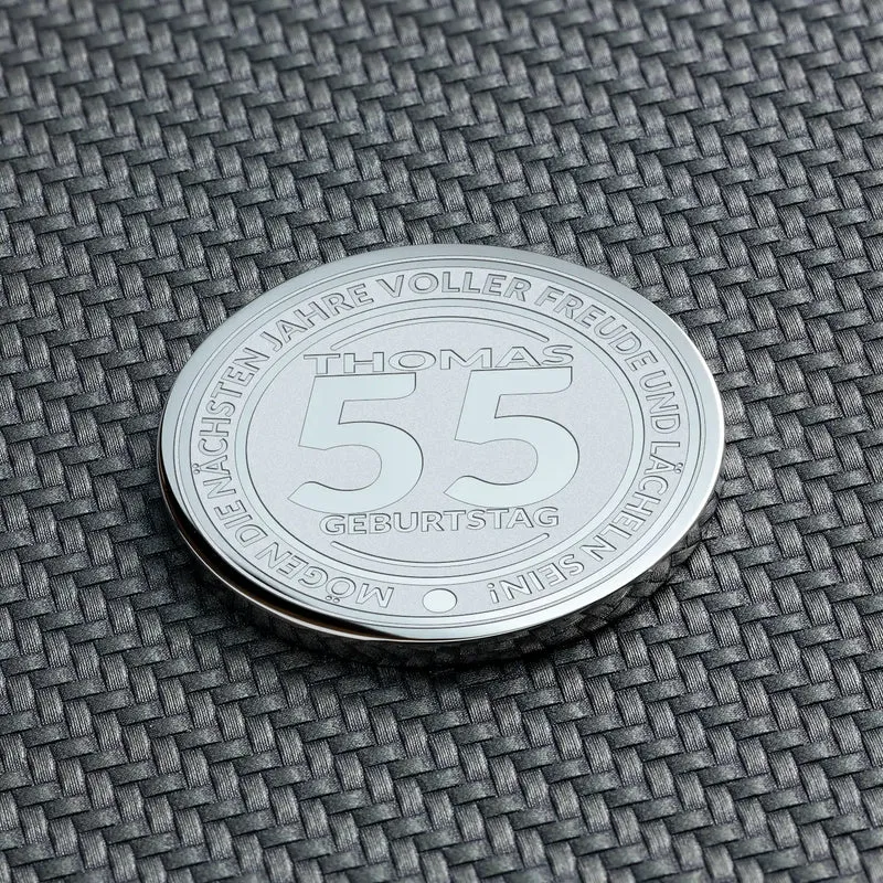 Einzigartiges Geschenk zum 55. Geburtstag: Personalisierte Münze