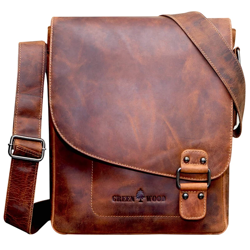 Hetwig Ledertasche Herren Kleine Umhängetasche Damen Crossbody Bag