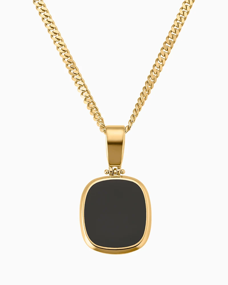 Onyx Square Gravurplatte Halskette