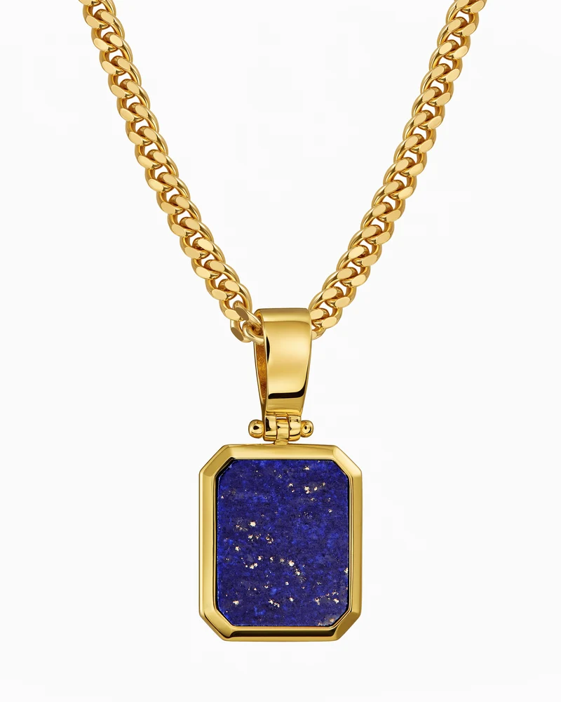 Lapis Oktagon Gravurplatte Halskette