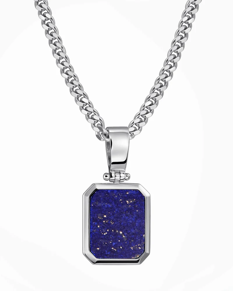 Lapis Oktagon Gravurplatte Halskette