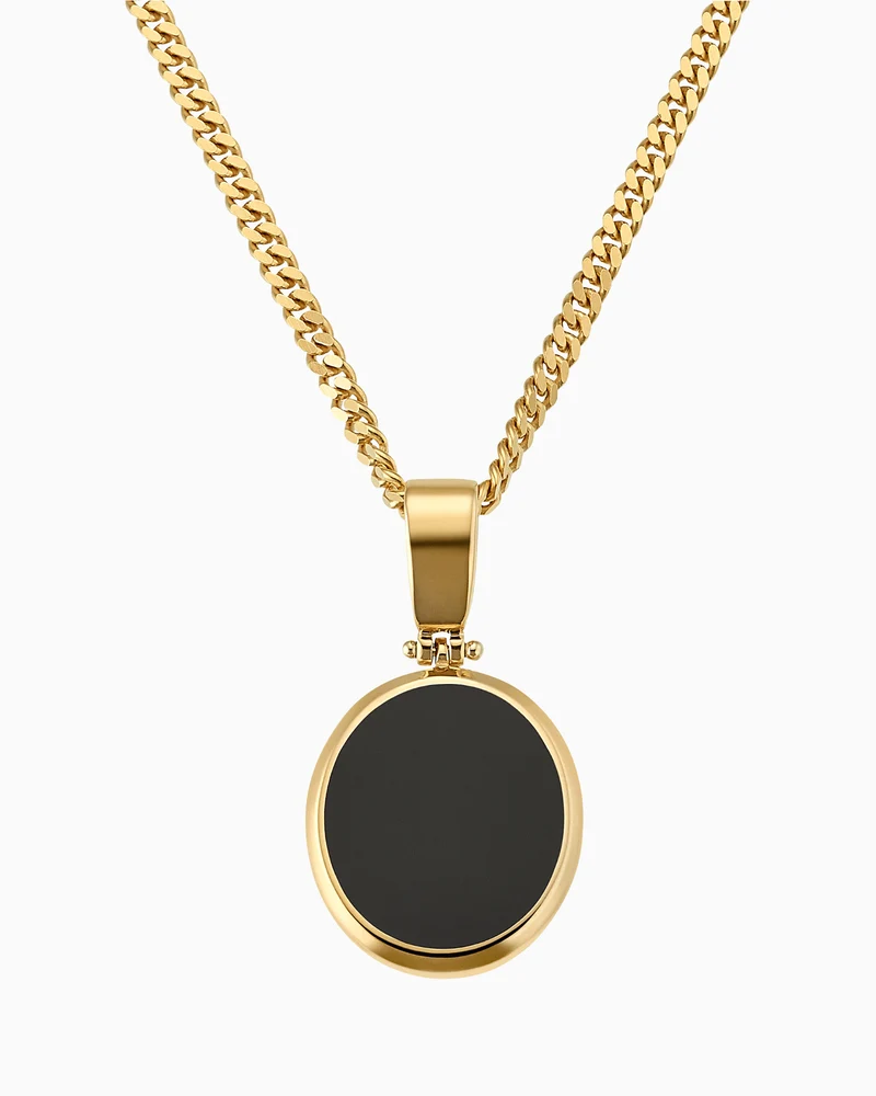 Onyx Oval Gravurplatte Halskette
