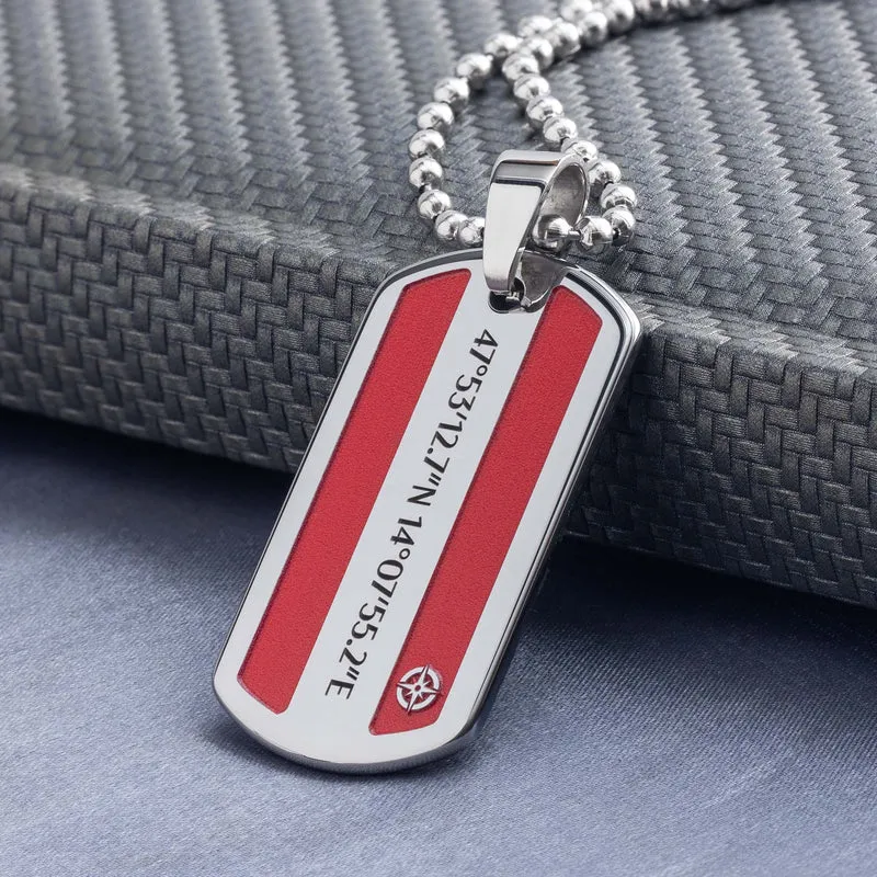 Dog Tag Österreich mit Flaggenfarben - Personalisierbar und Robust