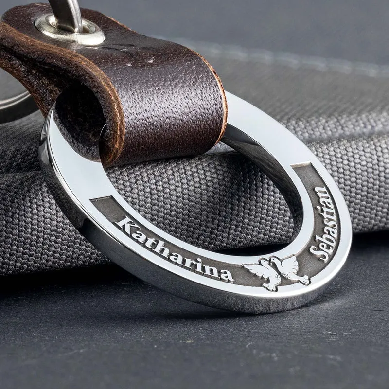 Individueller Schlüsselanhänger mit Taubenmotiv – Perfektes Geschenk für Geliebte