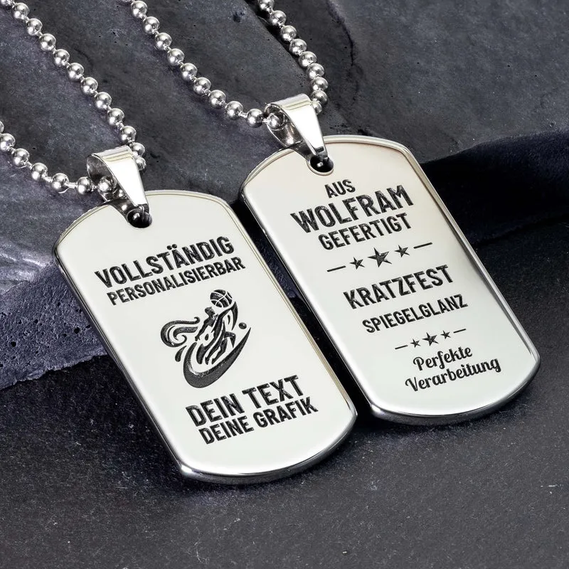 Dog Tag Halskette mit Gravur - Ihr Persönliches Meisterwerk in Wolfram