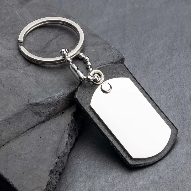 Personalisierter Schlüsselanhänger aus schwarzem Leder - Einzigartig nur für Sie