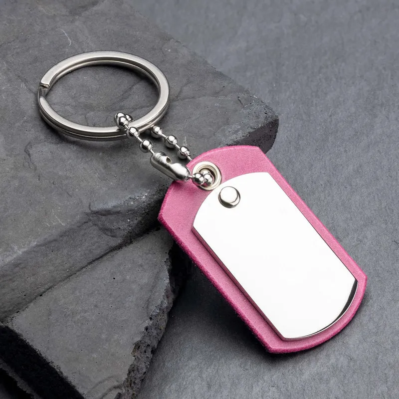 Ihr ultimativer Pink Leder Personalisierter Schlüsselanhänger von seQua