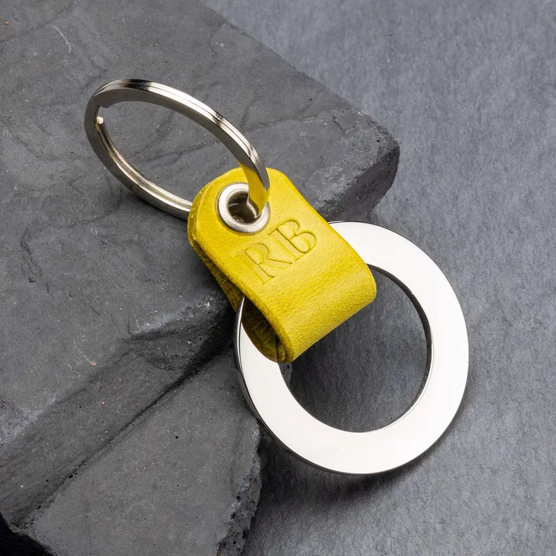 Personalisierter Schlüsselanhänger aus Leder: Der Perfekte Schlüsselanhänger mit Gravur - Gelb