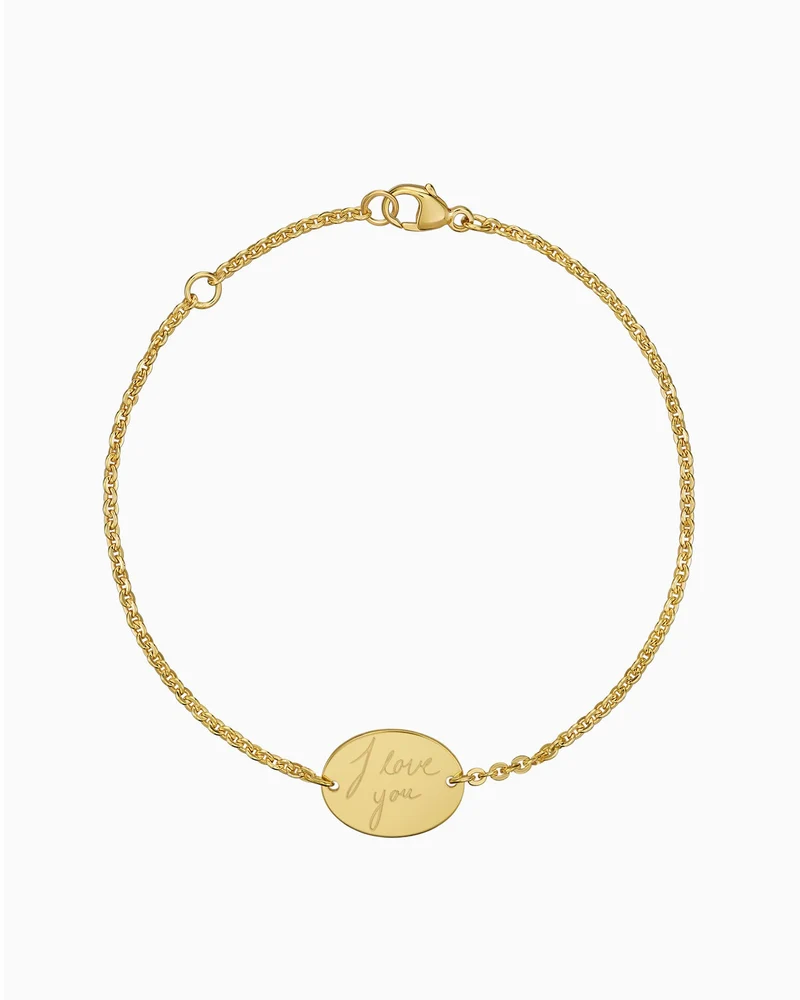 Handschrift Upload Gravurarmband Gravurplatte Oval