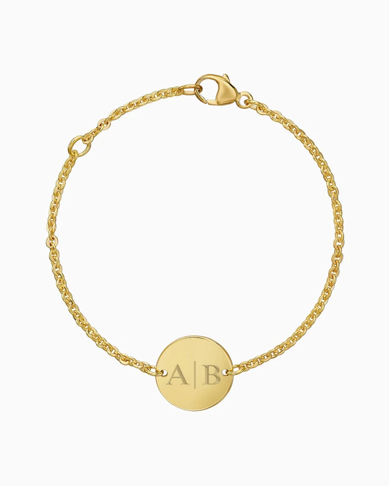 Initialen Gravurarmband Gravurplatte Rund