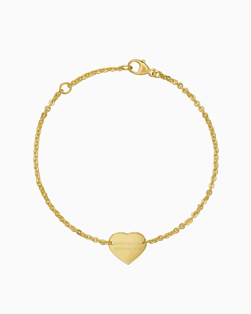 Koordinaten Gravurarmband Gravurplatte Herz