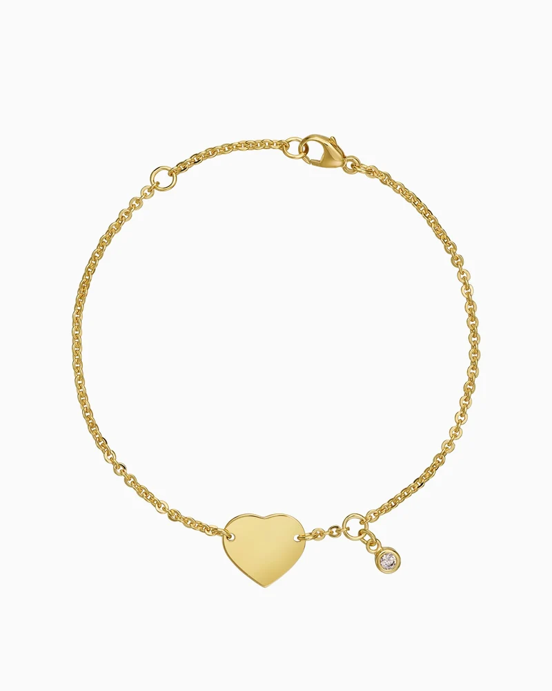 Gravurarmband Gravurplatte Herz Zirkonia