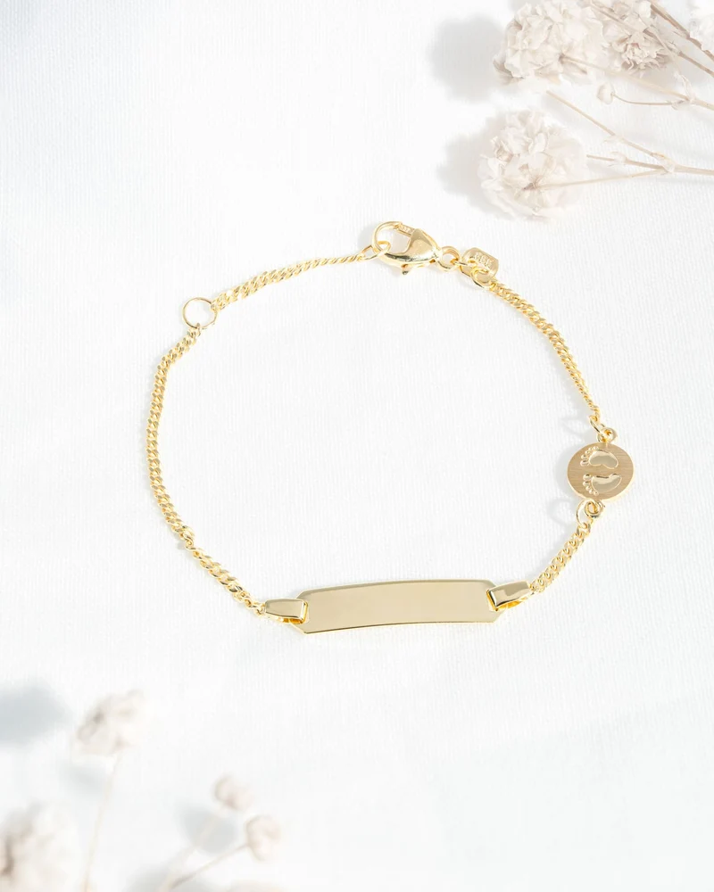 Gravurarmband Gravurplatte Babyfüße