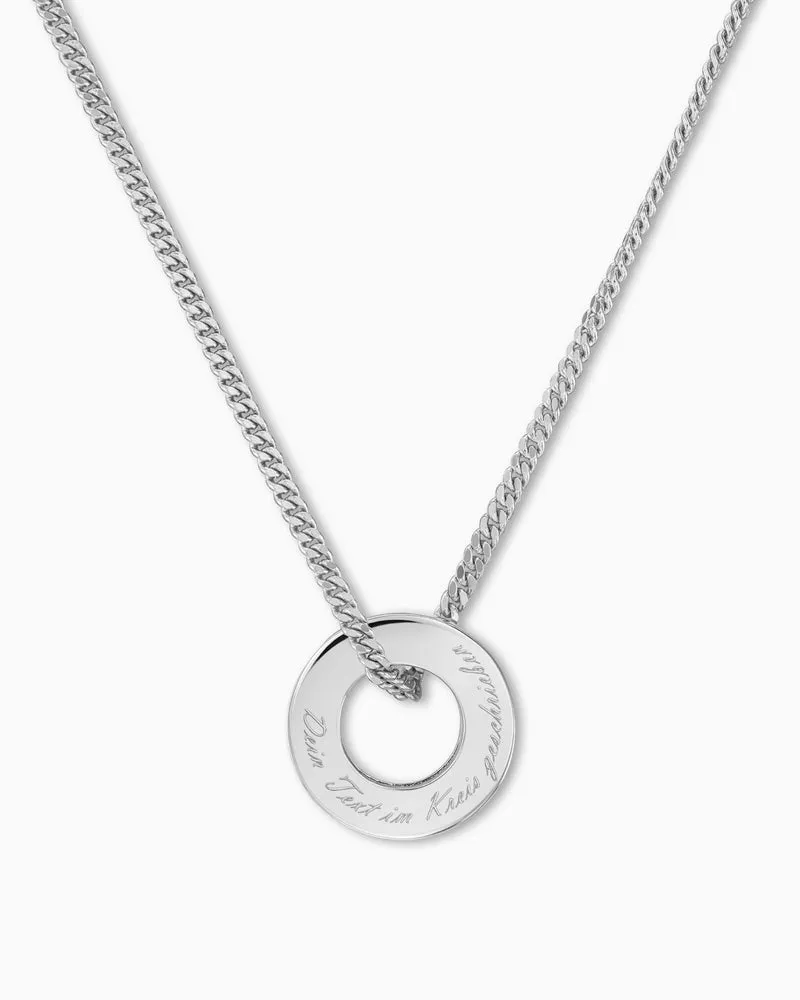 Ring Halskette Gravurplatte Anhänger