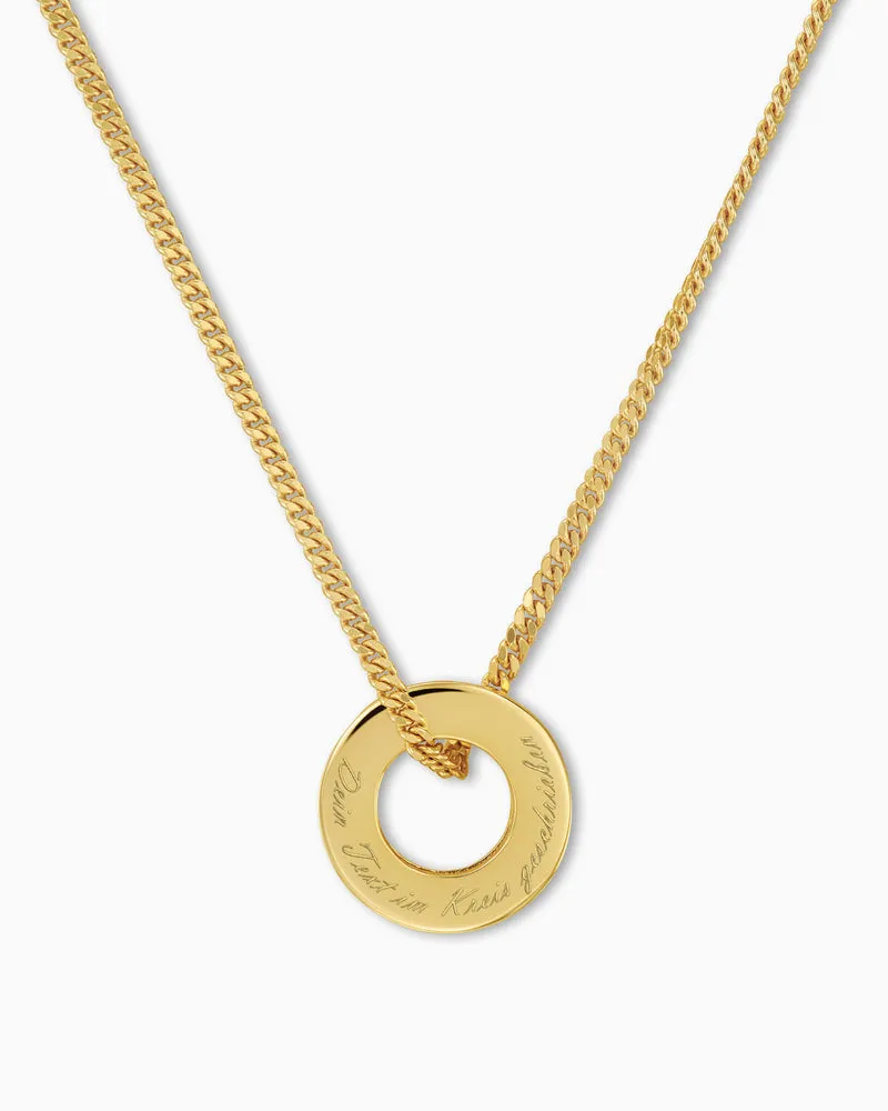 Ring Halskette Gravurplatte Anhänger