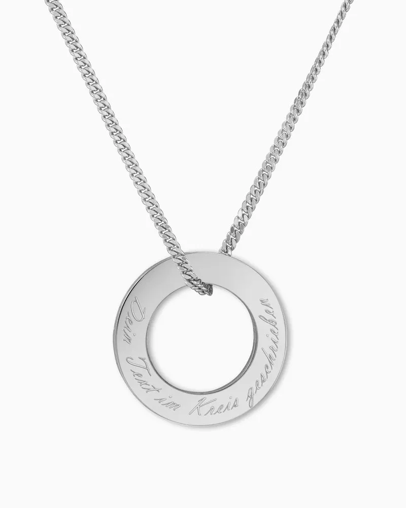 Ring Halskette Gravurplatte Anhänger