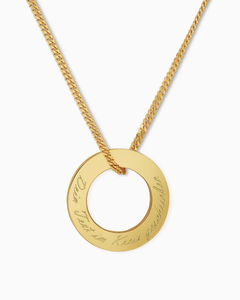 Ring Halskette Gravurplatte Anhänger