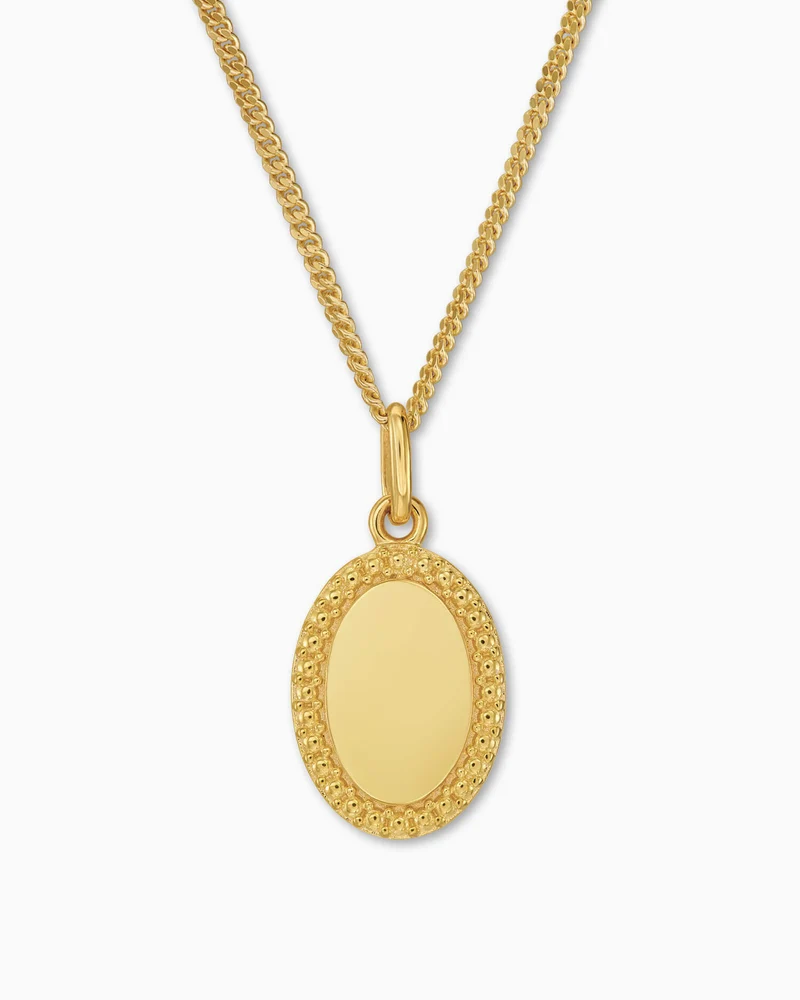 Gravurplatten Halskette Anhänger Oval