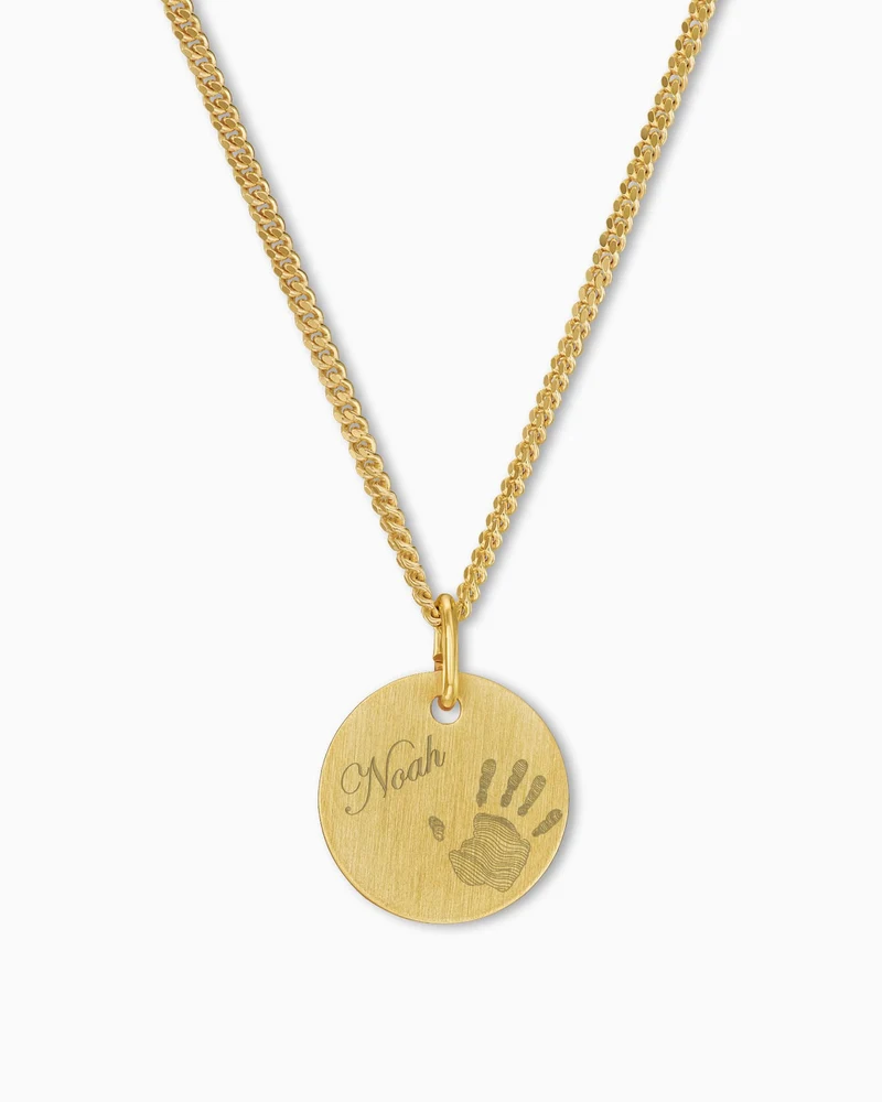 Handabdruck Gravurplatten Halskette Anhänger Rund 12mm