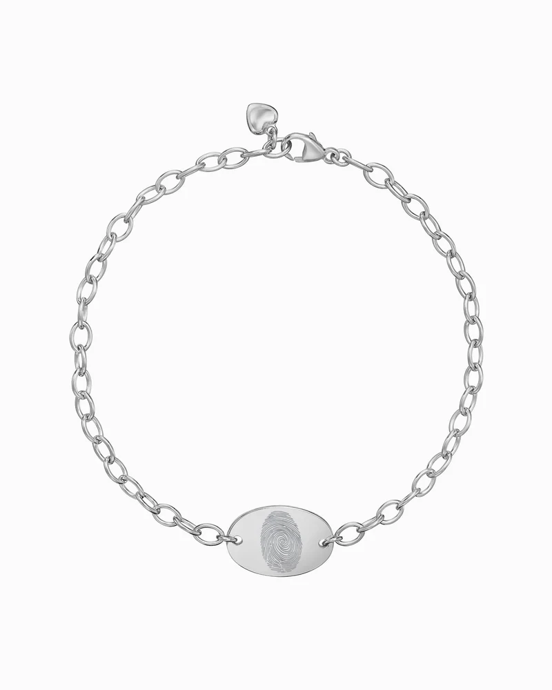 Fingerabdruck Gravurarmband Gravurplatte Oval