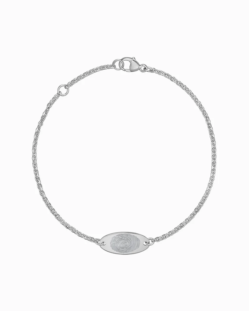 Fingerabdruck Gravurarmband Gravurplatte Oval