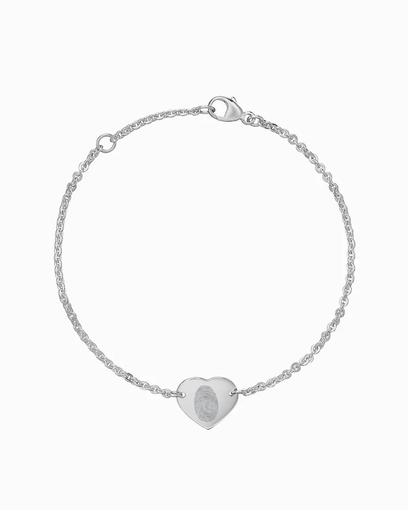 Fingerabdruck Gravurarmband Gravurplatte Herz