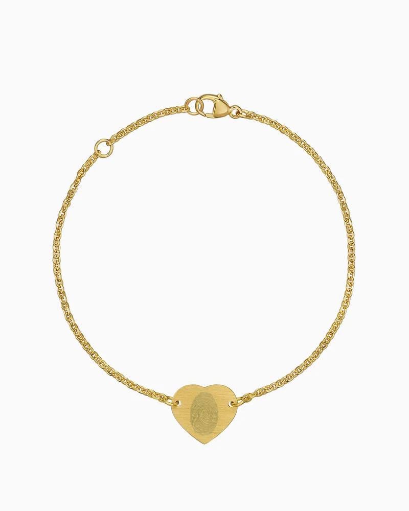 Fingerabdruck Gravurarmband Gravurplatte Herz
