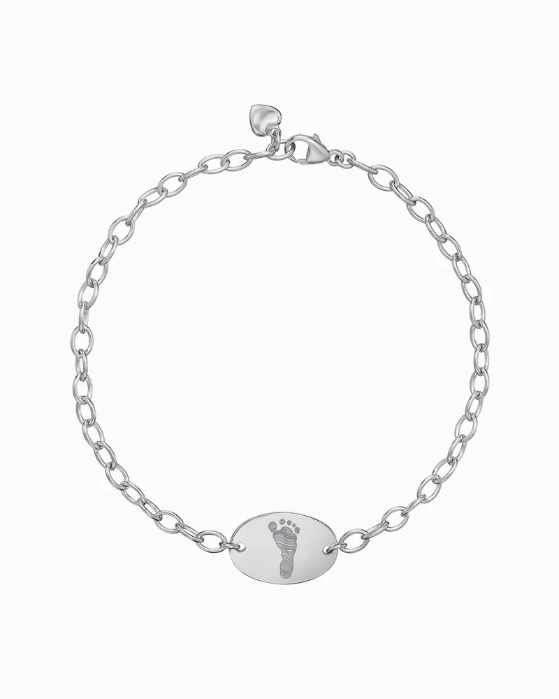 Fußabdruck Gravurarmband Gravurplatte Oval