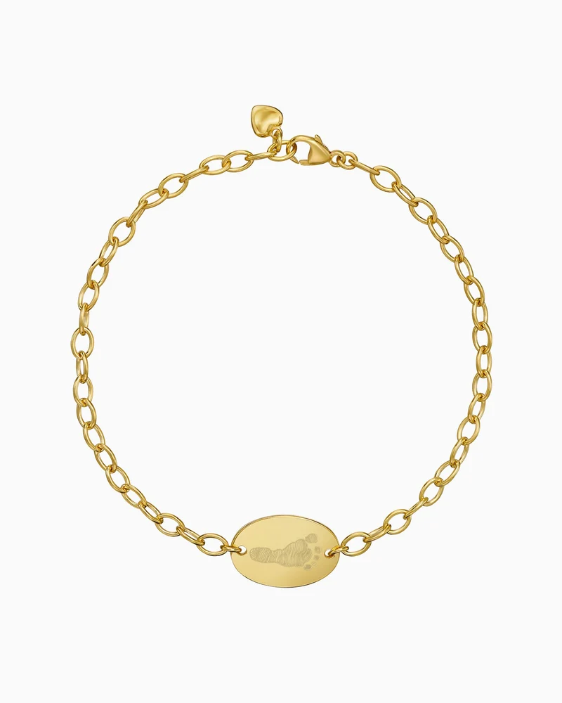 Fußabdruck Gravurarmband Gravurplatte Oval