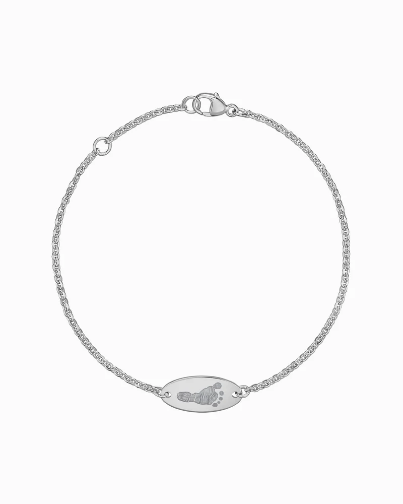 Fußabdruck Gravurarmband Gravurplatte Oval