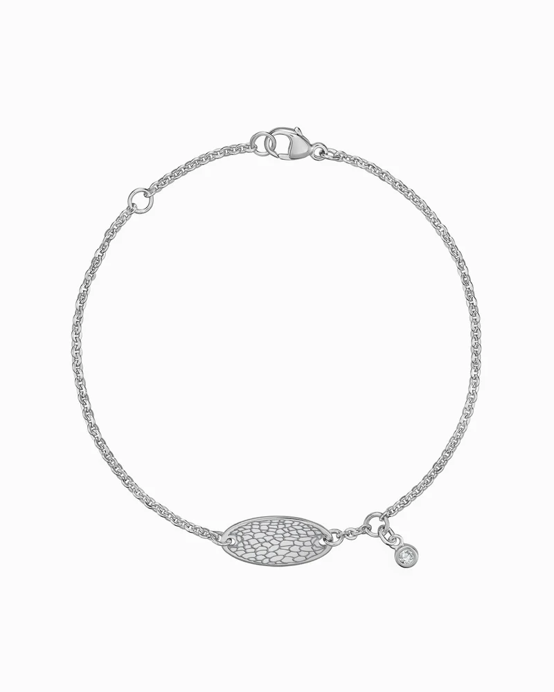 Nasenabdruck Gravurarmband Gravurplatte Oval Zirkonia