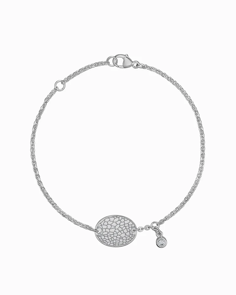 Nasenabdruck Gravurarmband Gravurplatte Oval Zirkonia