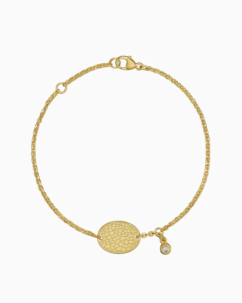 Nasenabdruck Gravurarmband Gravurplatte Oval Zirkonia