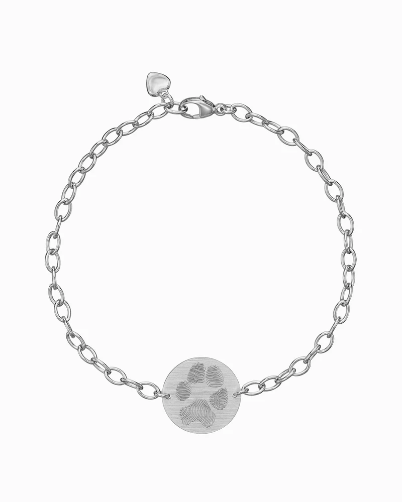 Pfotenabdruck Gravurarmband Gravurplatte Rund