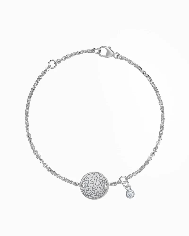 Nasenabdruck Gravurarmband Gravurplatte Rund Zirkonia