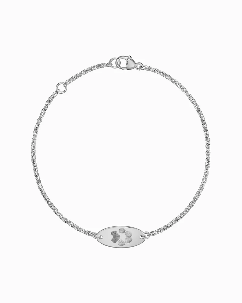 Pfotenabdruck Gravurarmband Gravurplatte Oval