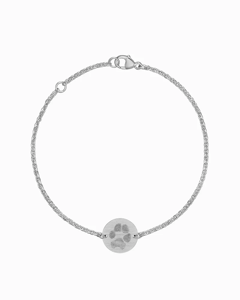 Pfotenabdruck Gravurarmband Gravurplatte Rund