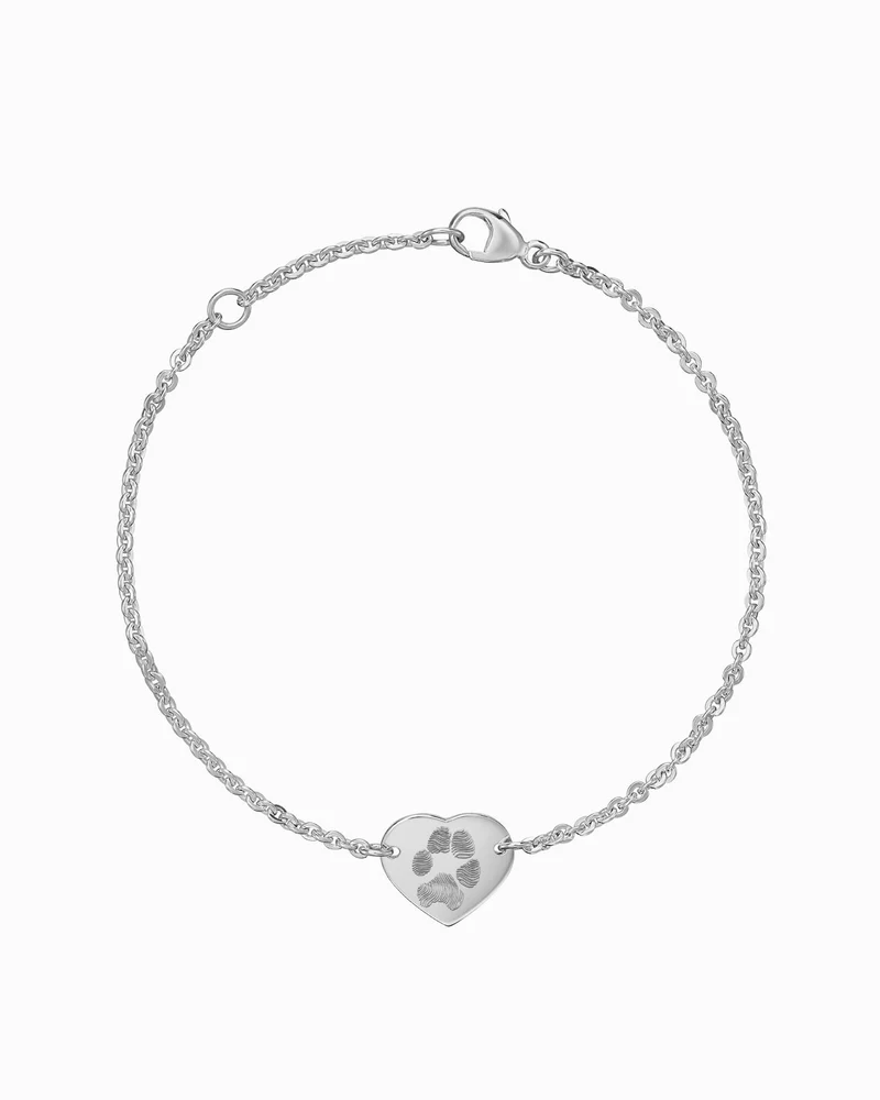 Pfotenabdruck Gravurarmband Gravurplatte Herz