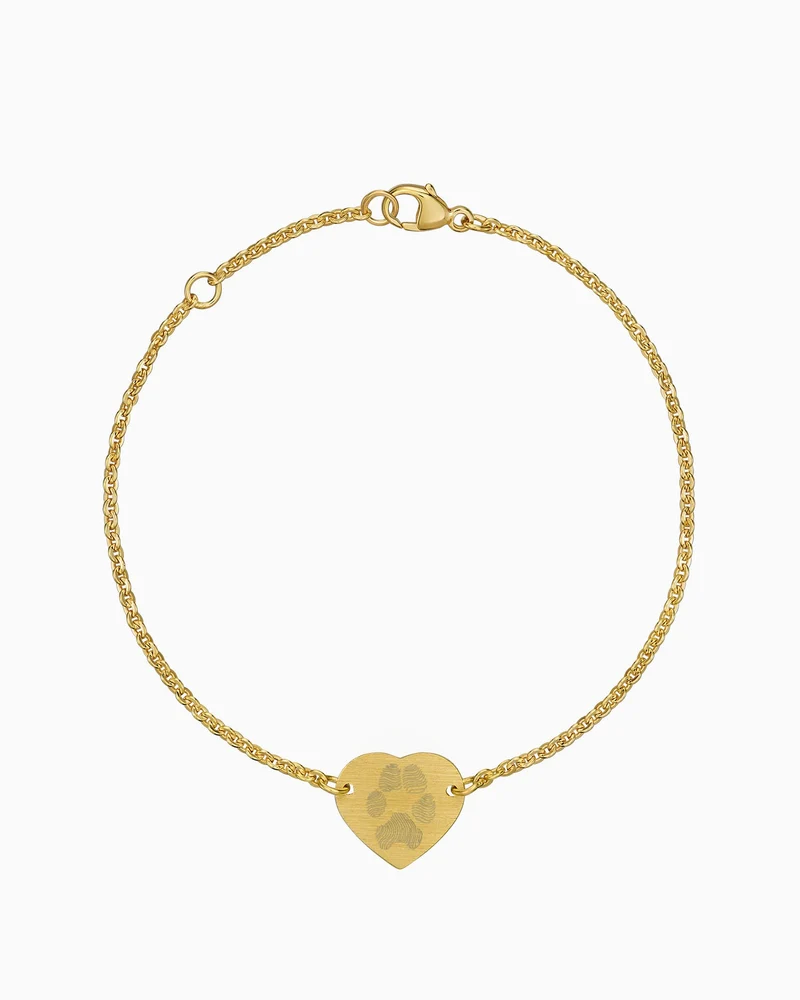 Pfotenabdruck Gravurarmband Gravurplatte Herz