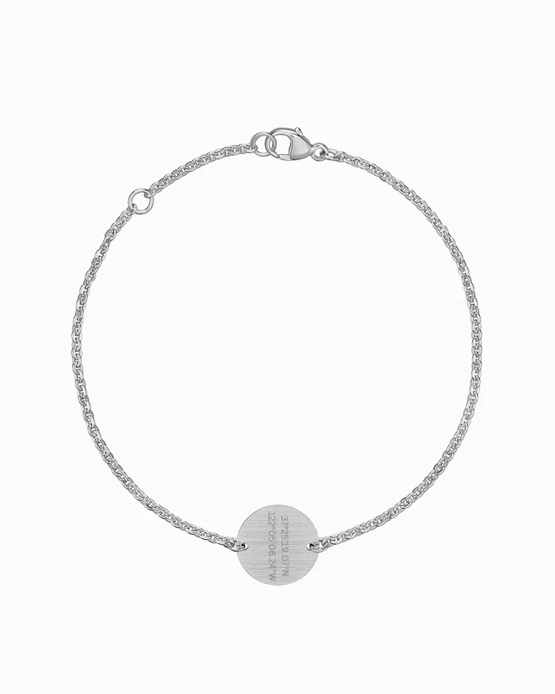 Koordinaten Gravurarmband Gravurplatte Rund