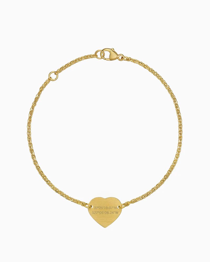 Koordinaten Gravurarmband Gravurplatte Herz